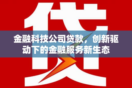 玉田金融科技公司贷款，创新驱动下的金融服务新生态