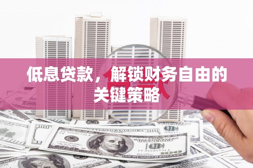 玉田低息贷款，解锁财务自由的关键策略