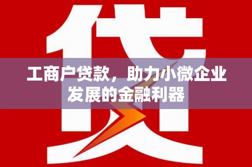 玉田工商户贷款，助力小微企业发展的金融利器