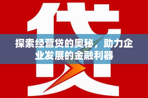 玉田探索经营贷的奥秘，助力企业发展的金融利器