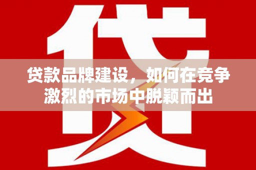 玉田贷款品牌建设，如何在竞争激烈的市场中脱颖而出