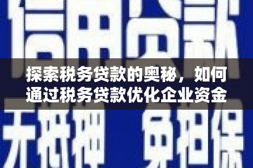 玉田探索税务贷款的奥秘，如何通过税务贷款优化企业资金流