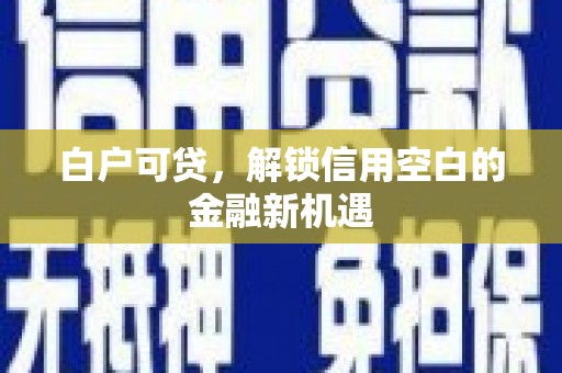 玉田白户可贷，解锁信用空白的金融新机遇