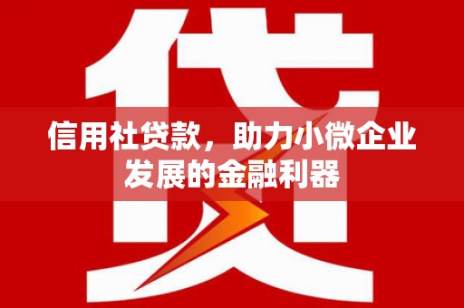 玉田信用社贷款，助力小微企业发展的金融利器