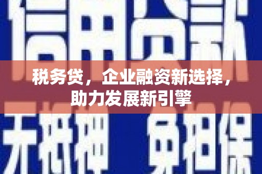 玉田税务贷，企业融资新选择，助力发展新引擎