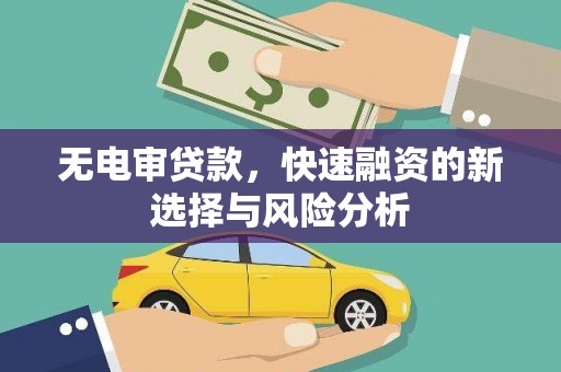 玉田无电审贷款，快速融资的新选择与风险分析