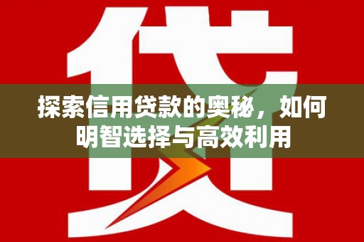玉田探索信用贷款的奥秘，如何明智选择与高效利用